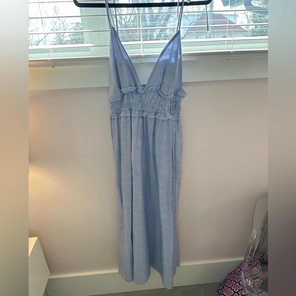 Zara blue and white striped dress